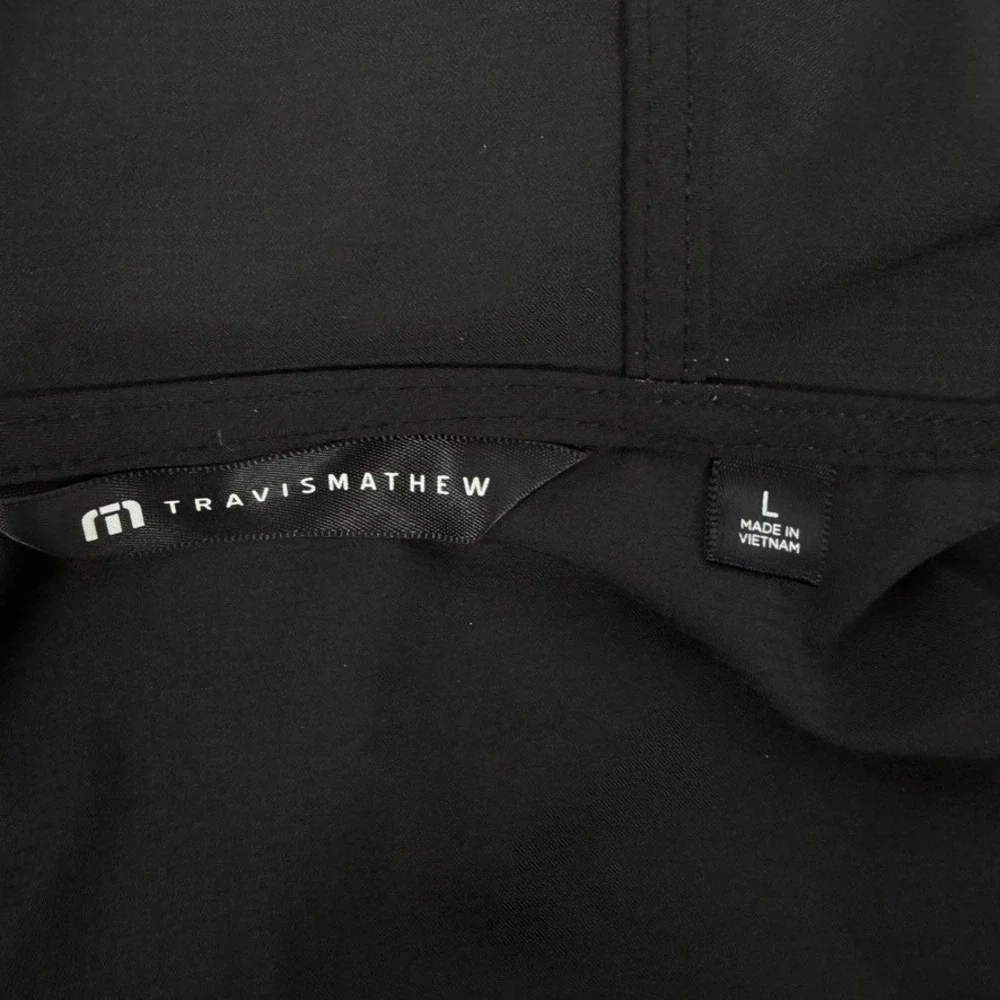 TravisMathew Youth Large Black Hooded Performance Jacket Full Zip Stretch